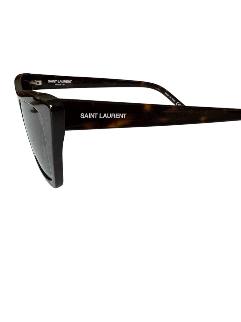 Saint Laurent Tortoiseshell Cat Eye Sunglasses - Dark Brown Frames - Picture 2 of 4
